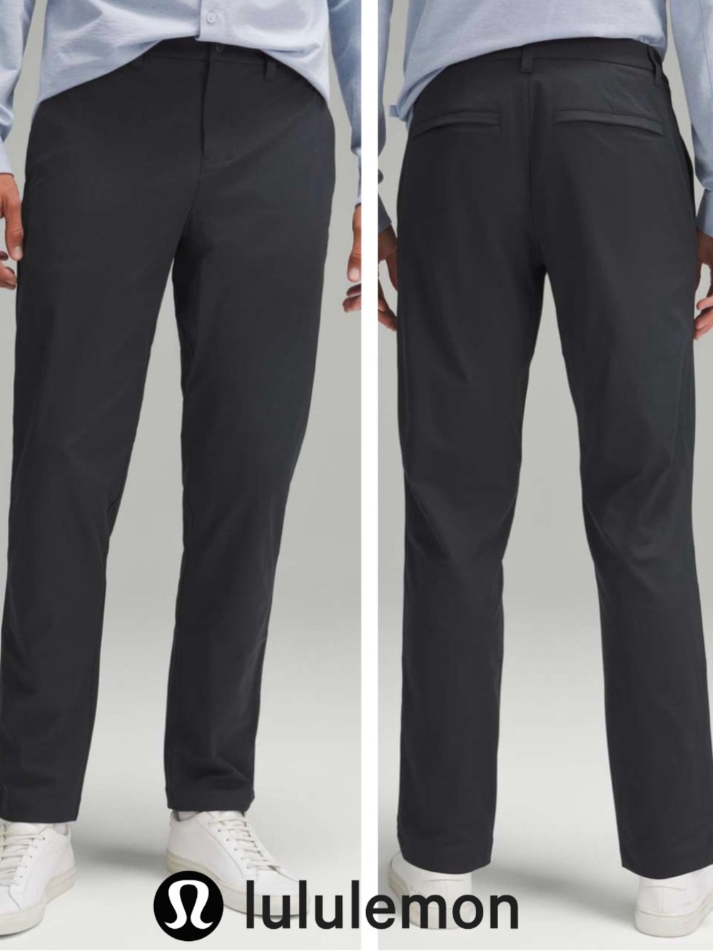 LULULEMON ABC Classic Fit Trouser 34" Warpstreme in Obsidian Grey Black Sz. 36